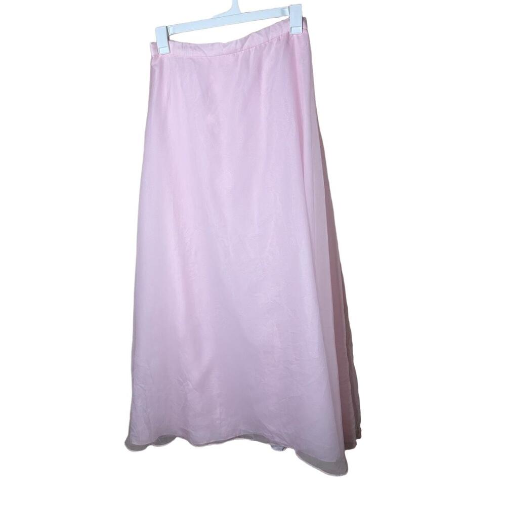 PINK Skirt Womens Size 15/16 Pink Maxi Sheer Flowy Pleated Feminine‎